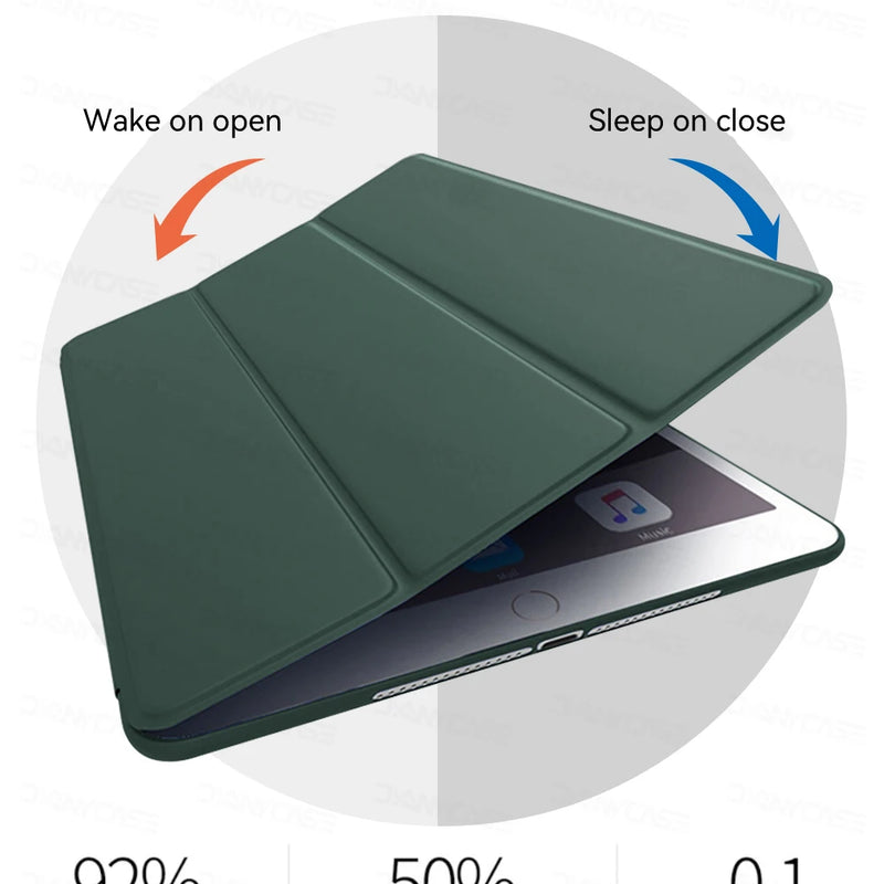 For iPad 10.2 Case 7/8/9th Generation Cover For 9.7 5/6th Air 2 Pro 11 1st/2nd/3rd/4th Air 4/5 10.9 Wake up from sleep funda