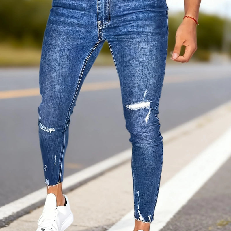 Men's Slim-fit Stretch Denim Pants, Comfortable Elastic | SAMAG