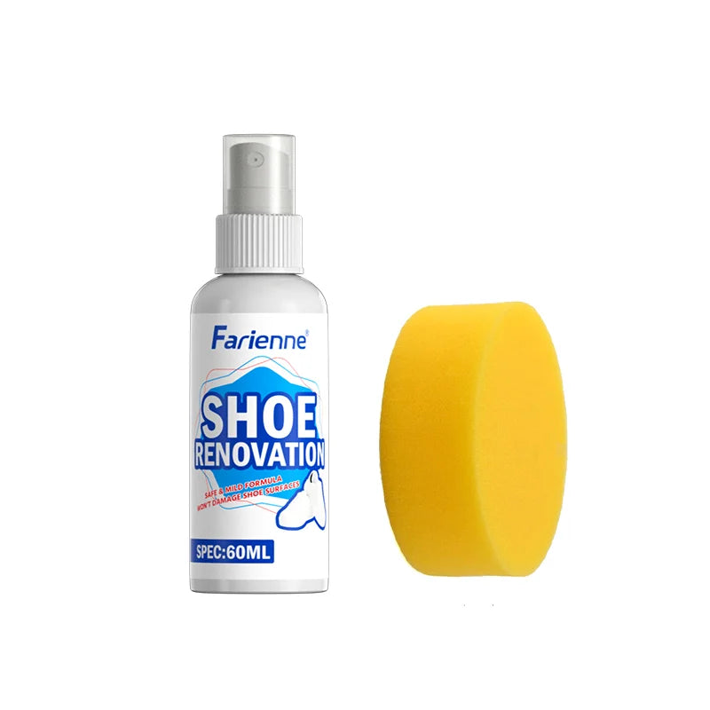 Farienne 60ml Shoe Renovation Spray Sneaker Whitening Yellowing Remover for White Shoes Cleaner Care Product