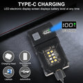 Multifunctional USB Rechargeable Portable Emergency Light Adjustable Angle Flashlight Side Lamp Hiking Camping Working