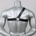 Gothic Men Leather Suspenders Belt Men's Black Leather Single Shoulder Harness - Adjustable Punk Chest Strap for Gothic Outfits