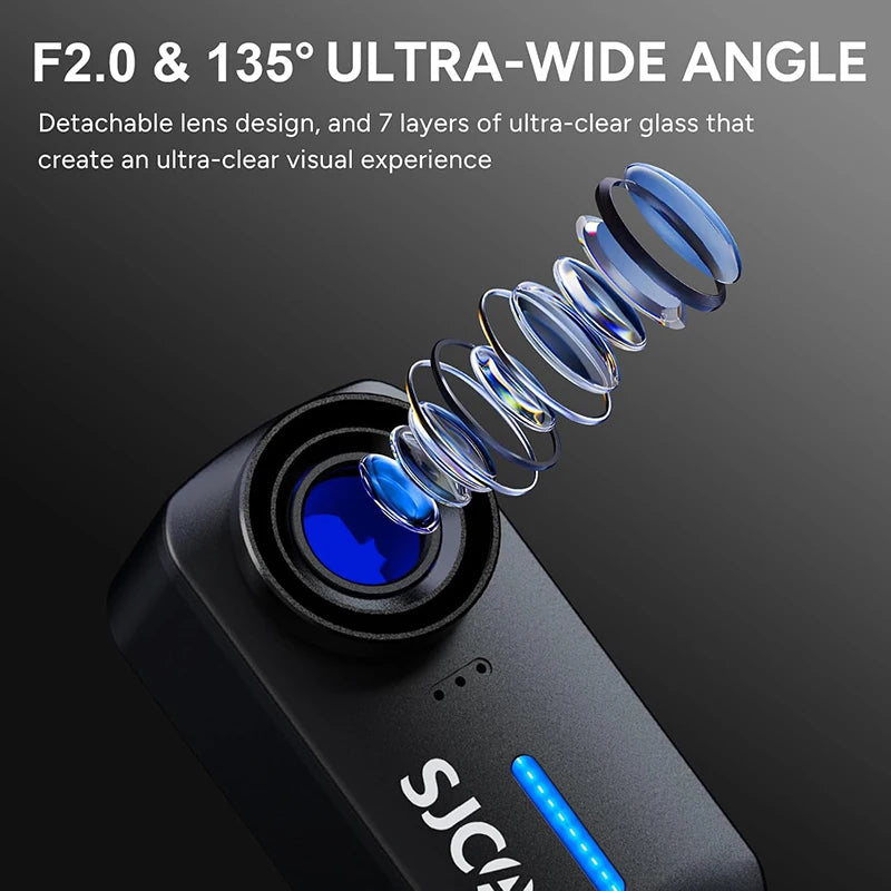 SJCAM C110 Thumb Camera 4K Waterproof 30m with Case EIS Action Camera for Vlogging Skiing Cycling Hiking Fishing Outdoor Sport