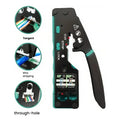 6088 Through-Hole Wire Crimper 8P6P Dual-Use Pliers for RJ45 Punch-Down RJ45 Crystal Head