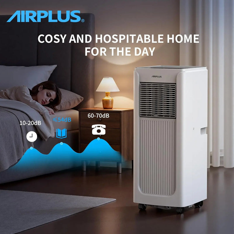 AIRPLUS BTU Portable Air Conditioner 550 Sq Ft, AC Unit with Dehumidifier Remote Sleep Mode Quiet Cooling for Bedroom Home Office