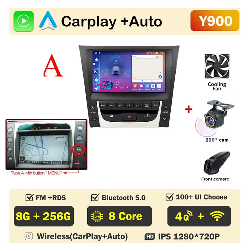 For Lexus GS300 S190 GS350 GS400 GS430 GS450h GS460 GS 300 III 3 350 Car Radio Auto Android Multimedia Carplay 2din Navigation