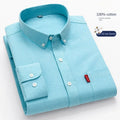100% Pure Cotton Men's Solid Color Long Sleeve Shirt | SAMAG