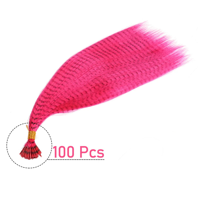 48Pcs Women's Colorful Synthetic Hair Extensions Set 38 Colors Tinsel Wig 26 Colors Feather Extensions Tool Kit for Hairdressing