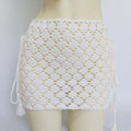 High Quality Bikini Cover Up Mini Skirt Beach Skirt Hollow Out Tassel Bandage Short Beach Skirt Cover-Ups 100% Handmade