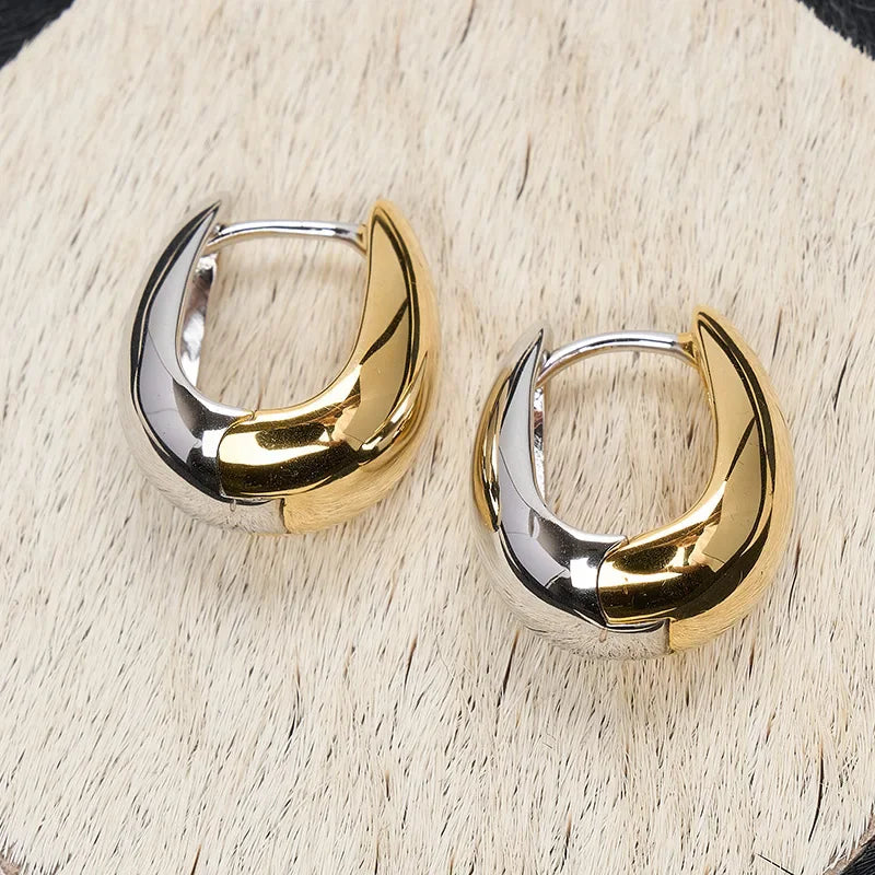 VENTFILLE 925 Sterling Silver CZ Star Moon Asymmetric Hoop Earrings for Women Girls Gold Silver Color Party Jewelry Gifts