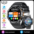 LIGE 2024 Smart Watch Men 360*360 AMOLED HD Screen Waterproof Sport Fitness Watches Flashlight New Men Smartwatch For Andrio IOS