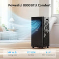 HOMCOM 8000 BTU Portable Air Conditioner with Dehumidifier, Cooling Fan, Sleep, Remote, 24H Timer, Auto Off, Black