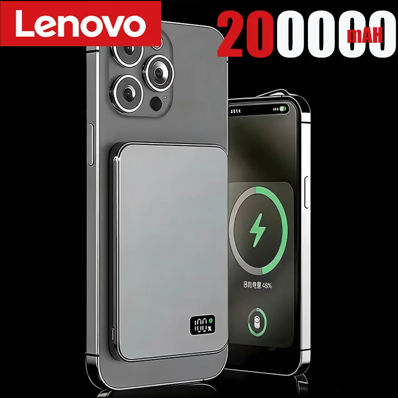 Lenovo 500000mAh Thin Magnetic Wireless Power Bank PD22.5W Fast Charging Portable External Battery for Magsafe For iPhone Huawei