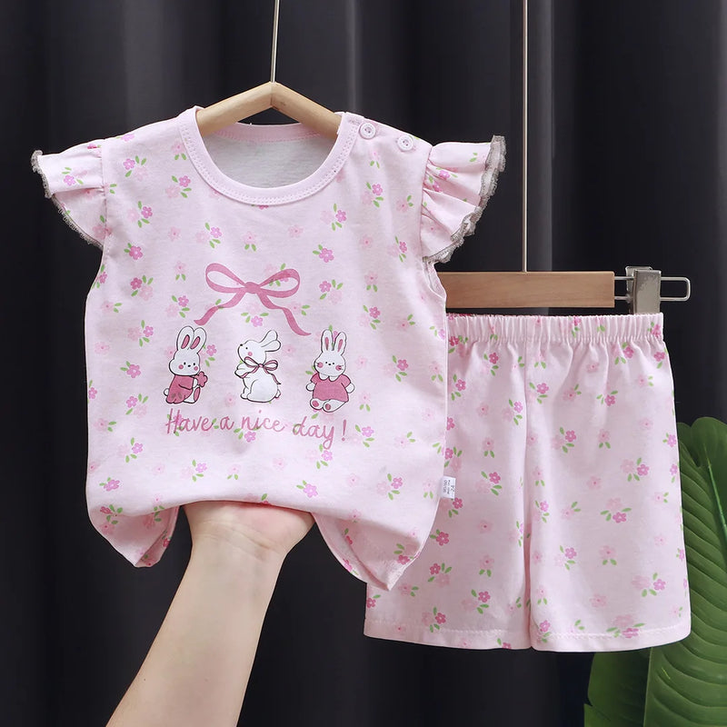 Baby Girls Clothes Sets For Kids Cartoon T - shirt+Short - View 13 | SAMAG