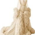 Women's Dressing Gown Perspective Sheer Long Tulle Robe Puffy Pregnancy Maternity Dress for Baby Shower Nightgown Sleepwear