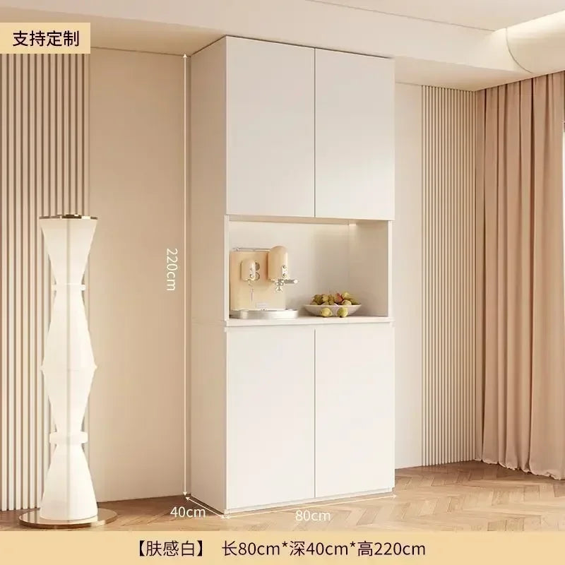 Y Sideboard Kitchen Hutch Cabinet Pantry Freestanding Buffet with Holder Power Outlet Glass Drawers Cupboard Microwave
