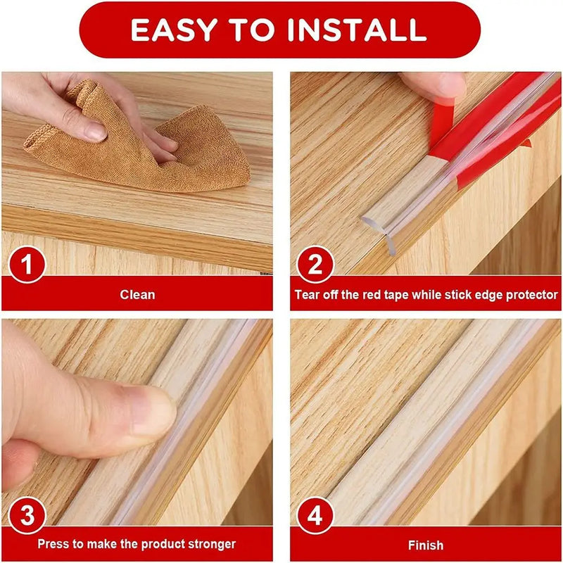 High Quality Anti Collision Baby Proofing PVC Transparent Corner Guard Strip Self Adhesive Cabinet Airbag Furniture Bumper