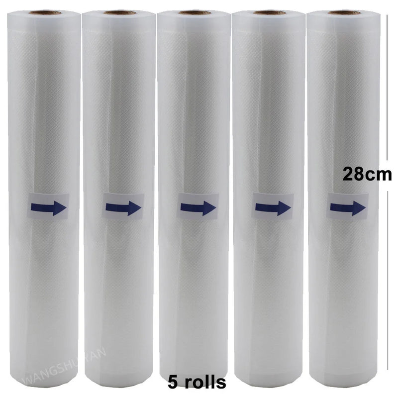 5 Rolls/Lot Food vacuum sealer Storage saver bags Vacuum 5 size Bags For Kitchen Vacuum Sealer to keep food fresh