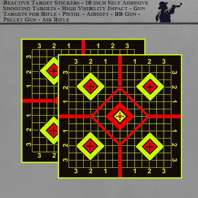 10in Square Shooting Practice Splatter Target Stickers | SAMAG