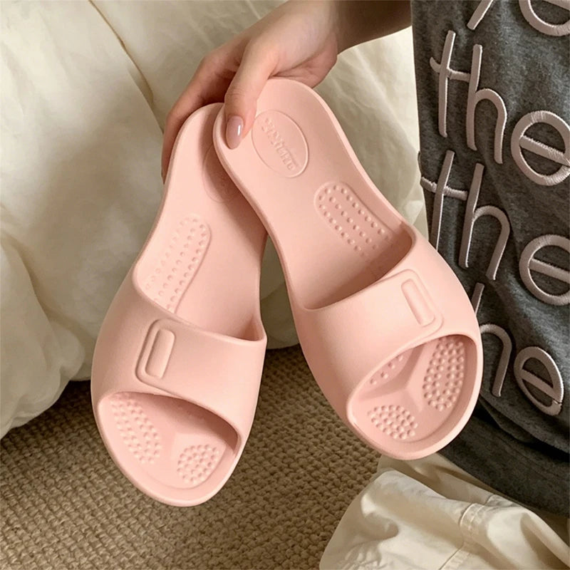 XIXITIAO Women's Slippers Fashion Four Seasons Comfort EVA Soft Thin Portable Home Slippers Indoor Anti-slip Bathroom Flat Shoes