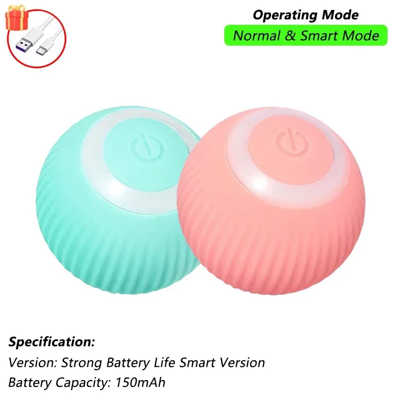 New Cat Interactive Ball Toy Automatic Rolling Ball Faux Tail Rechargeable Smart Pet Electric Toy Dog Cat Training Imitate Mouse