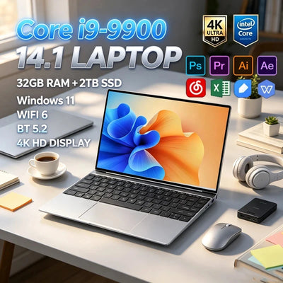 14.1" Slim I9-9900 Laptop, NVMe SSD, Win11 Pro, WIFI6 | SAMAG