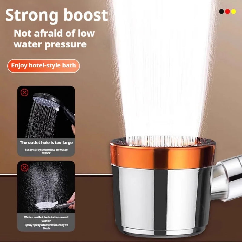 5 Spray ABS Portable Shower Head High Pressure Large Flow Spa Filtered Shower Heads with Stop Button Universal Bathroom Nozzle