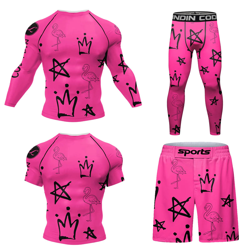 Cody Lundin Durability MMA BJJ Rash Guard Tight Exercise Jogging T - Shirts+Pants 3D Print Compression - View 15 | SAMAG