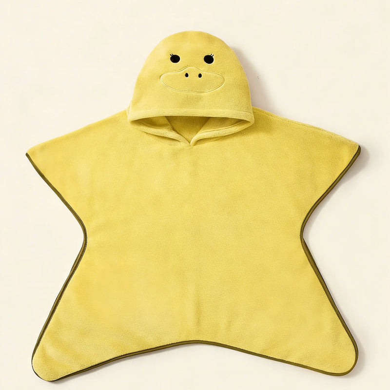 1pc Soft And Absorbent Baby Bath Towel With Cute Yellow Duck Design