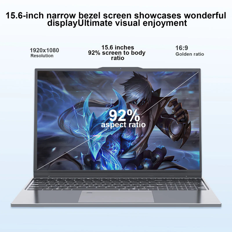 LENO 15.6" Laptop Portable Intel Core i7-6500U 32GB RAM 2TB SSD Windows 11 Notebook Gamer 1080P Display Office Study Computer PC