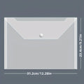 20 packs, plastic envelope, transparent reusable poly envelope waterproof folder with buttons, A4 size, for school office suppli