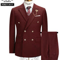 DAROuomo 2026 Men's Slim Fit Formal Business Suit 2Pcs Set - DR8211 (Jacket + Pants) for Work Wear