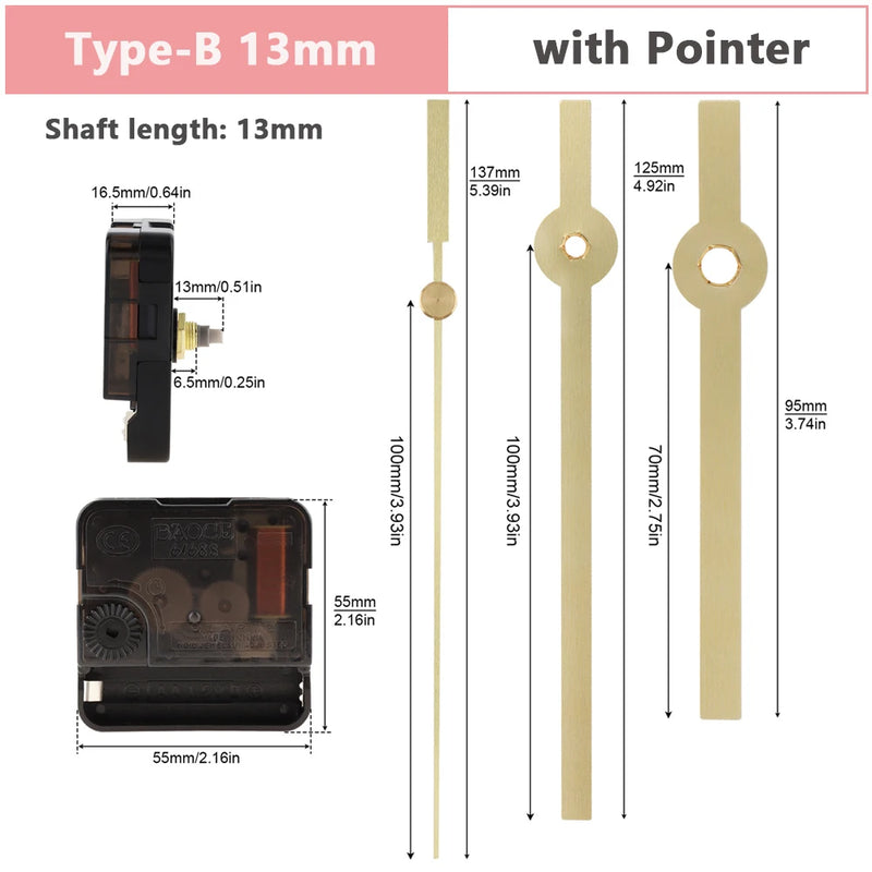 Wall Clock Mechanism Silent Quartz Movement Machine Hands - Visuel 7 | SAMAG