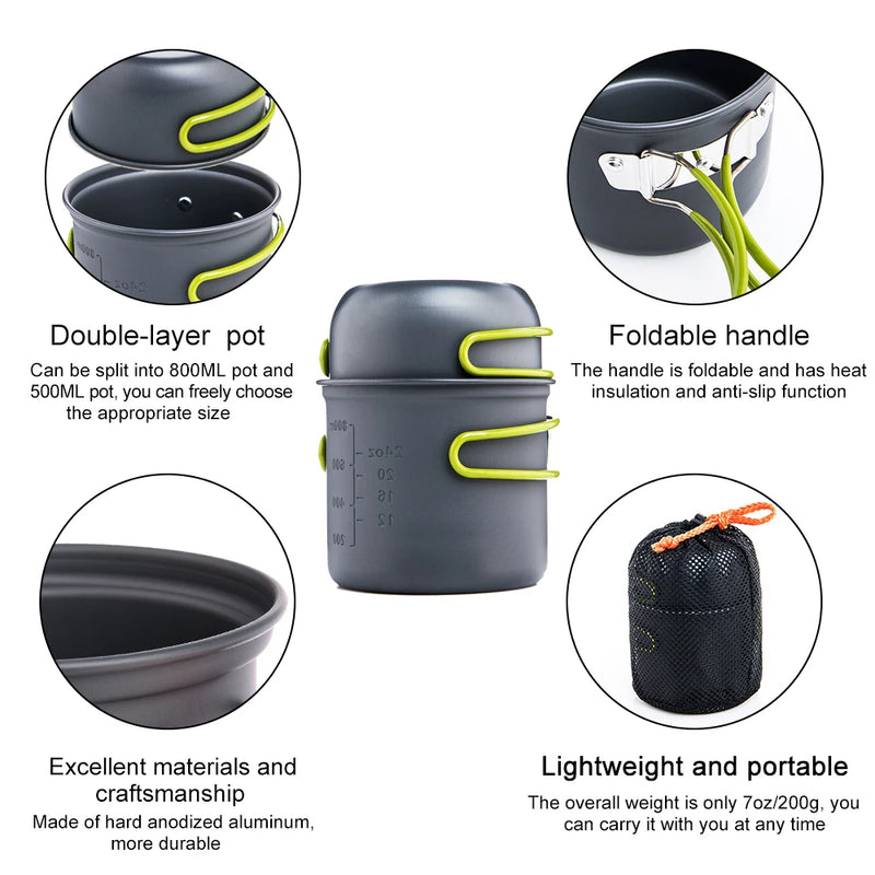 Widesea Ultralight Camping Cookware Set 1 - 2 Person Hard - View 3 | SAMAG