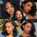 Body Wave Bob Wig Human Hair 13x4 Short Bob Lace Frontal Human Hair Wigs 200% Density Transparent Lace Frontal Brazilian Virgin Bob Wig For Women