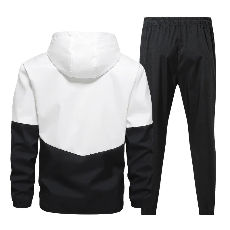 Men's Tracksuit Clothing Set Zipper Hoodie Sweatpants 2 Piece Hooded Long Sleeve Sportswear Sweatshirt Suits - View 6 | SAMAG