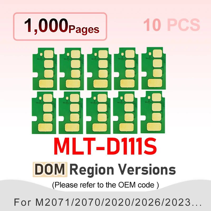 MLT-D111S MLT D111S D111 111 111S Toner Cartridge chip For Samsung M2020W M2020 M2022W M2070W M2070 2074FW M2077 Printer reset