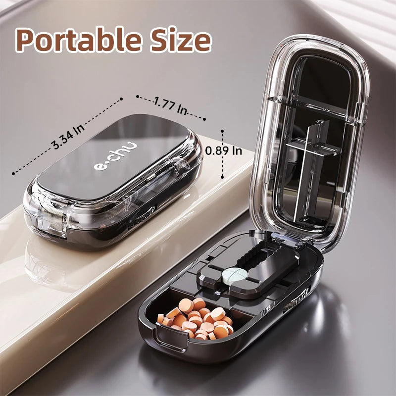 Tablet Divider Tablet Cutter with Storage Compartment for Small and Large Tablets Multiple Pill Cutters for Travel & Pets Daily