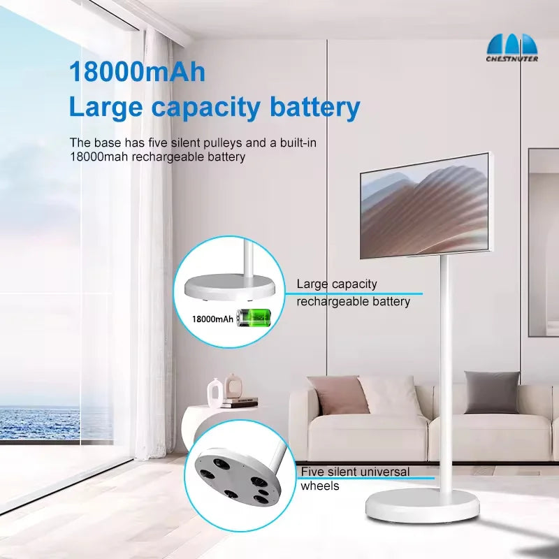 Hot Products 22 Inch Android13 Smart Interact Screen Built-in Battery With USB WiFi Moveable Stand HD Touch LCD Smart TV