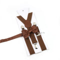 Fashion Men Kids Suspender Bowtie Sets For Wedding Party Festival Gift Brown Khaki Elastic Y - back - Visuel 23 | SAMAG