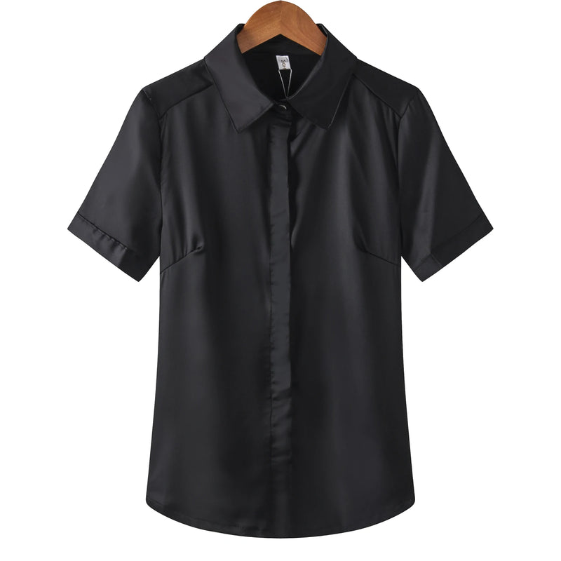 Simulation Silk Shirt Women's Short Sleeve New Wild - View 11 | SAMAG