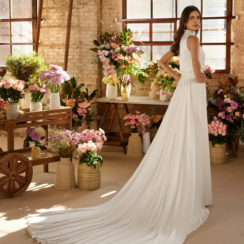 Customized A-Line Halter Elegant Formal Evening Dress | SAMAG