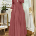 ZANZEA Muslim Modest Maxi Dresses Women Elegant Ruffles | SAMAG