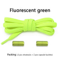 Flat Shoe Laces Without Ties Colored Matte Metal Lock Lazy Shoelaces for Men and Women Casual Shoes Elastic Shoelace 1 Pair