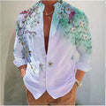 New men's shirt long-sleeved 3D printing flower pattern | SAMAG
