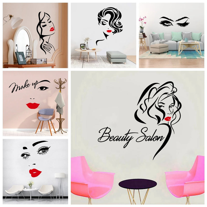 1 pc amazing salon dressed waterproof Wall Sticker Pvc Stickers Art Paper For home Bedroom Background