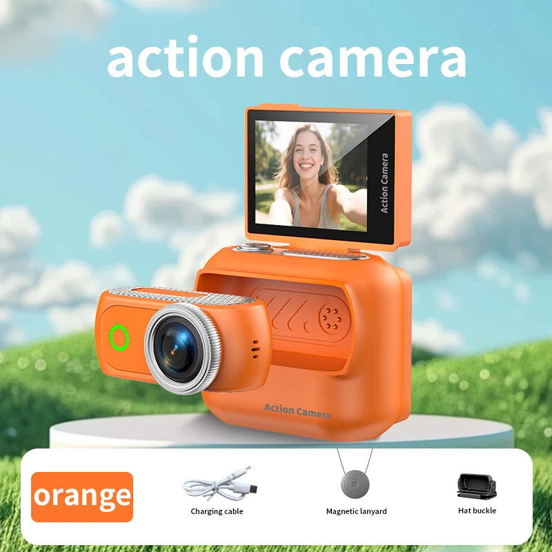 HD 1080P Mini Magnetic 2.0" Action Camera For VLOG Motorcycles Bicycle Car Sports Screen Flip Portable Detachable Action Camera