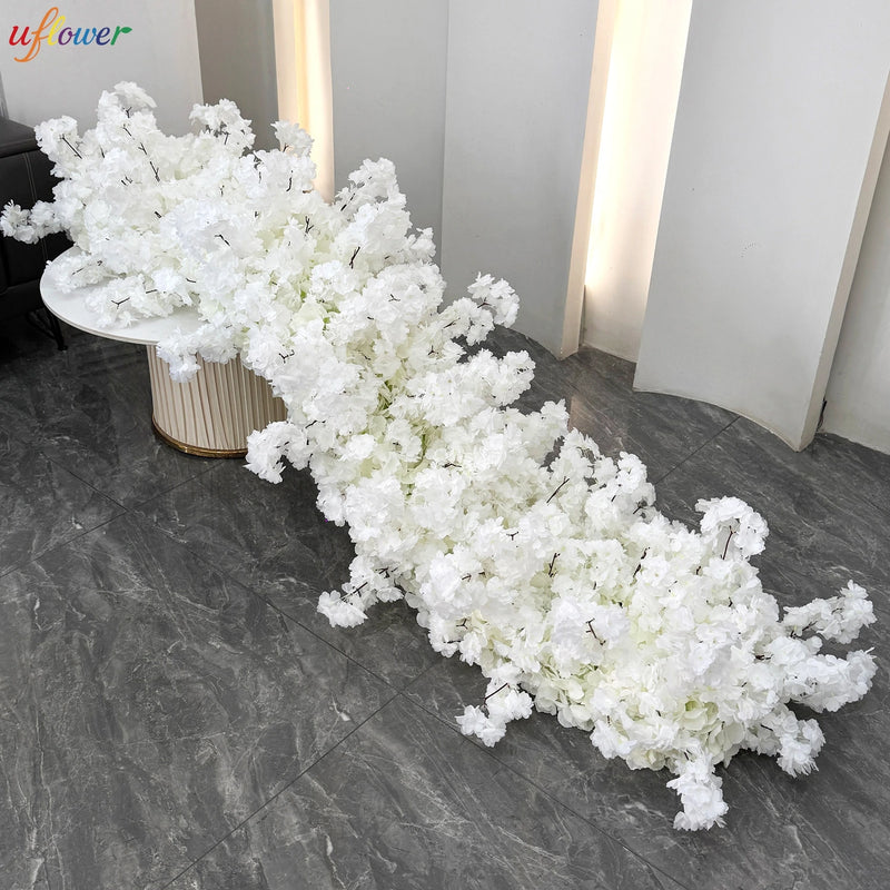 Uflower White Rose Cherry Blossom Wedding Arch Floral Row - View 14 | SAMAG