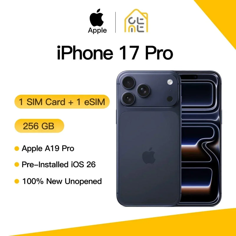 Apple iPhone 17 Pro Original New Unused 12GB RAM 256GB 120Hz 6.3" OLED Super Retina XDR A19 Pro Chip 48MP Camera iOS 26 And 5G