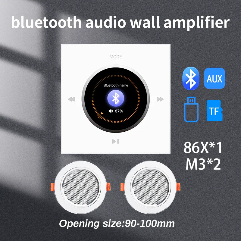 86 Type New item hifi professional Background Music System mount stereo panel speaker sets bluetooth mini in wall amplifier