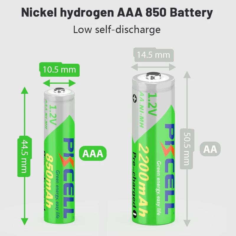 4/8/16/24 Pack PKCELL 2200MAH AA Battery +AAA 850MAH 1.2V NI-MH AAA/AA Rechargeable Batteries and Battery Box for Flashlight Toy